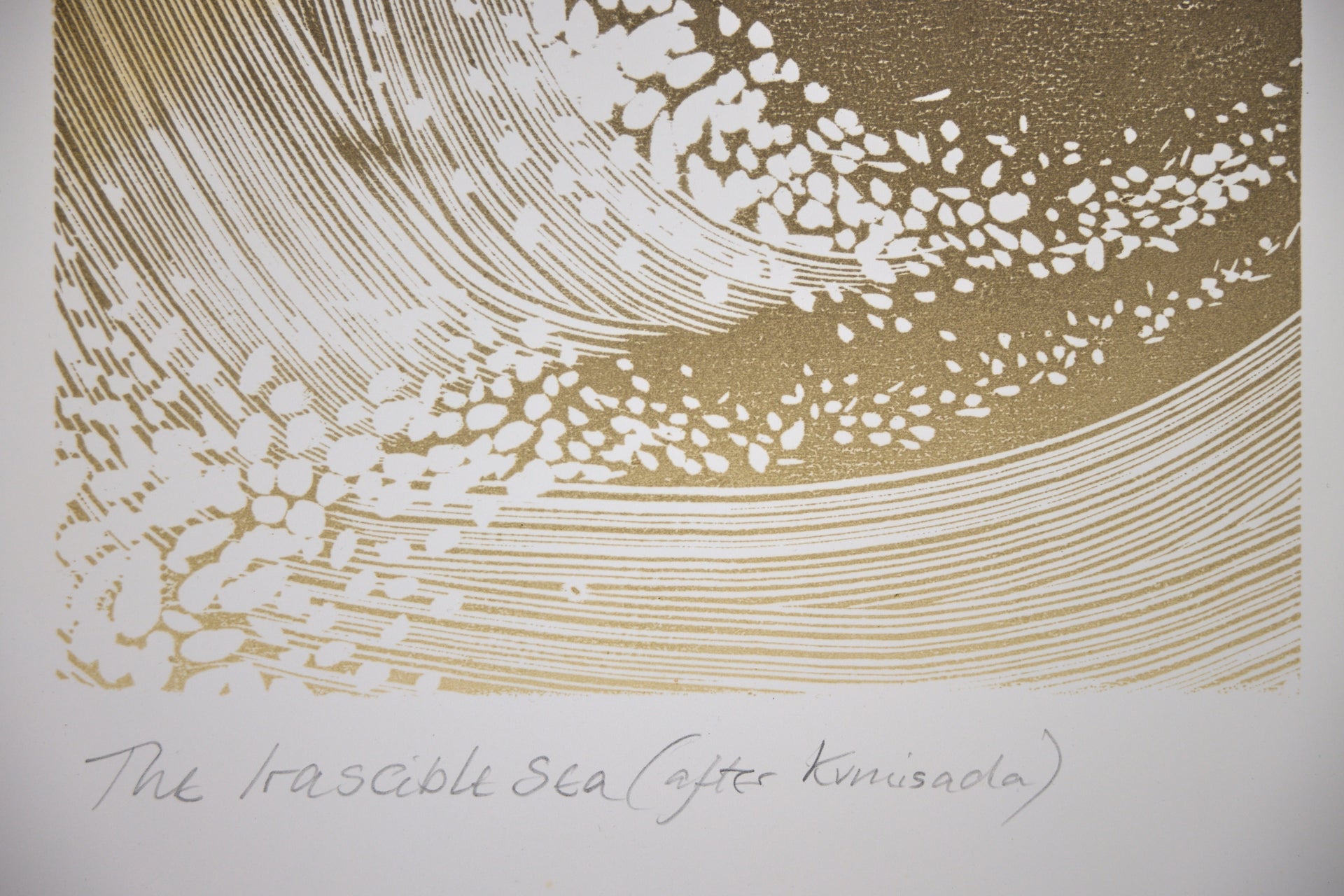 Handschriftlicher Titel The Irascible Sea (after Kunisada) im Druckrand