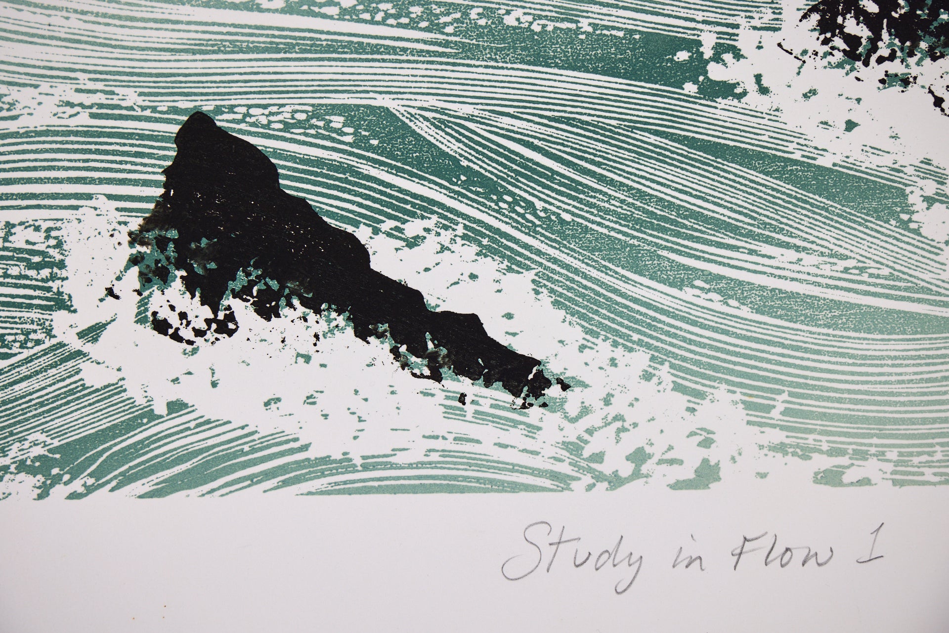 Handschriftlicher Titel Study in Flow I mit Felsdetail