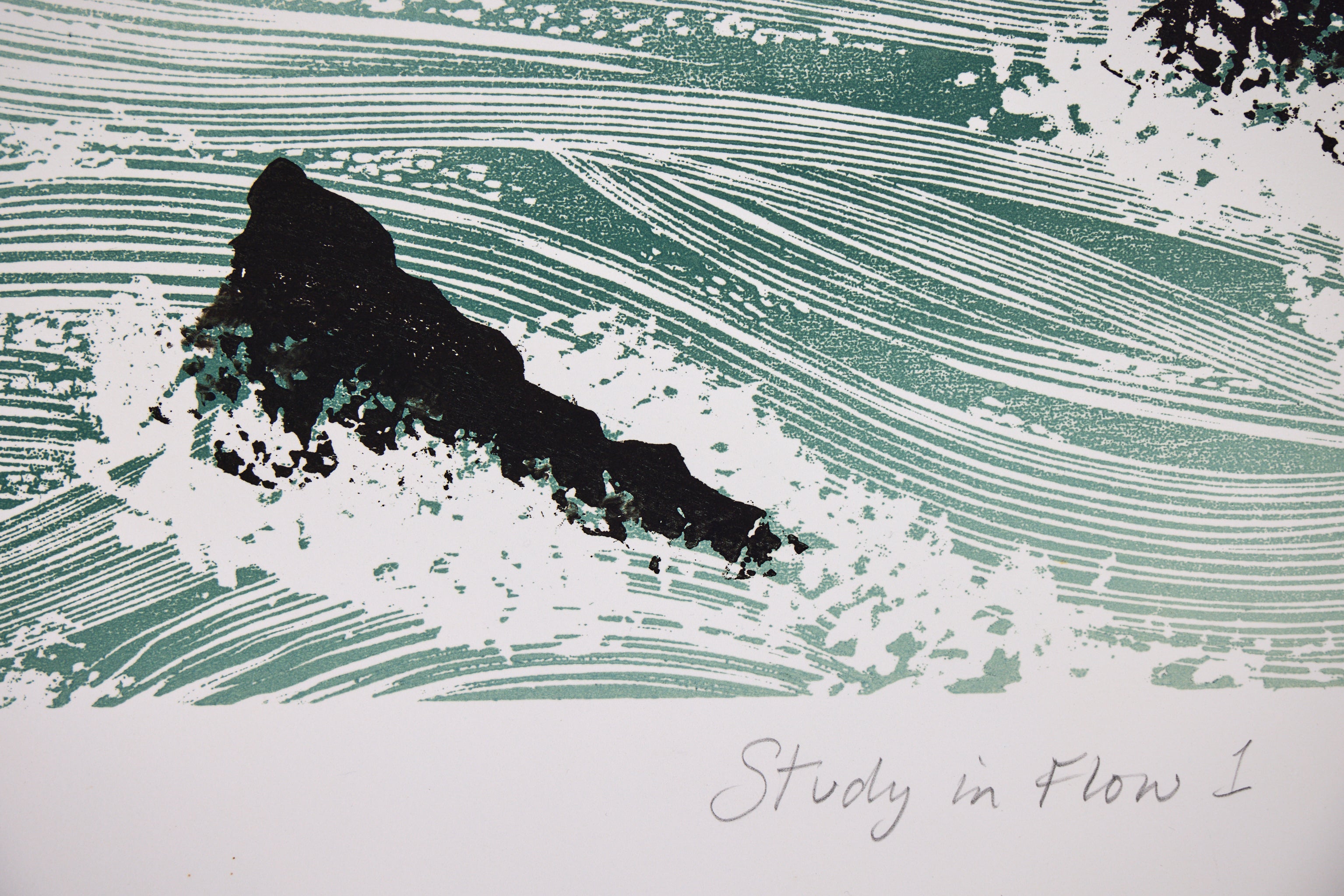 Handschriftlicher Titel Study in Flow I mit Felsdetail