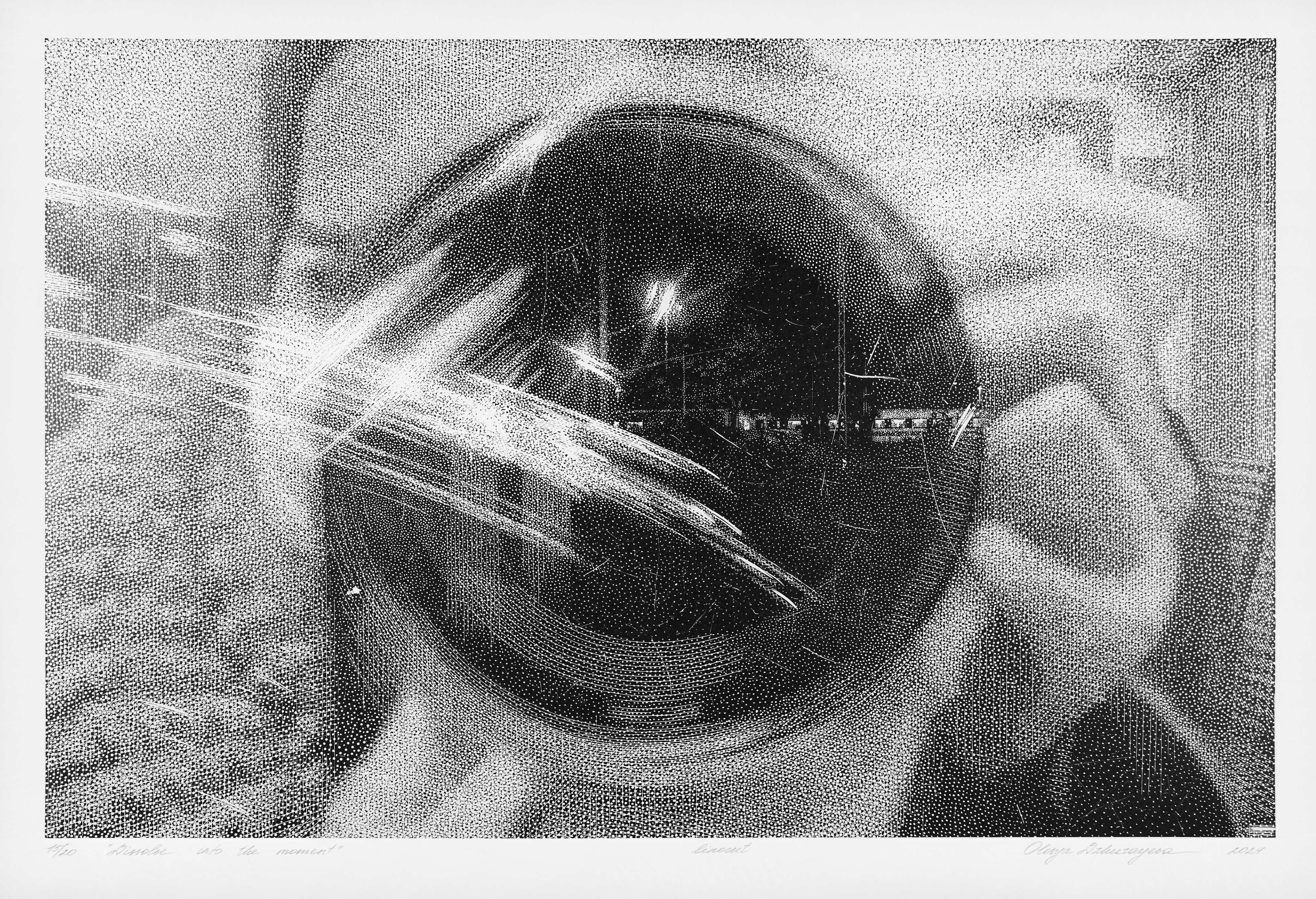 Olesya Dzhurayeva – Dissolve into the Moment, 2024 (mit Papierrand)