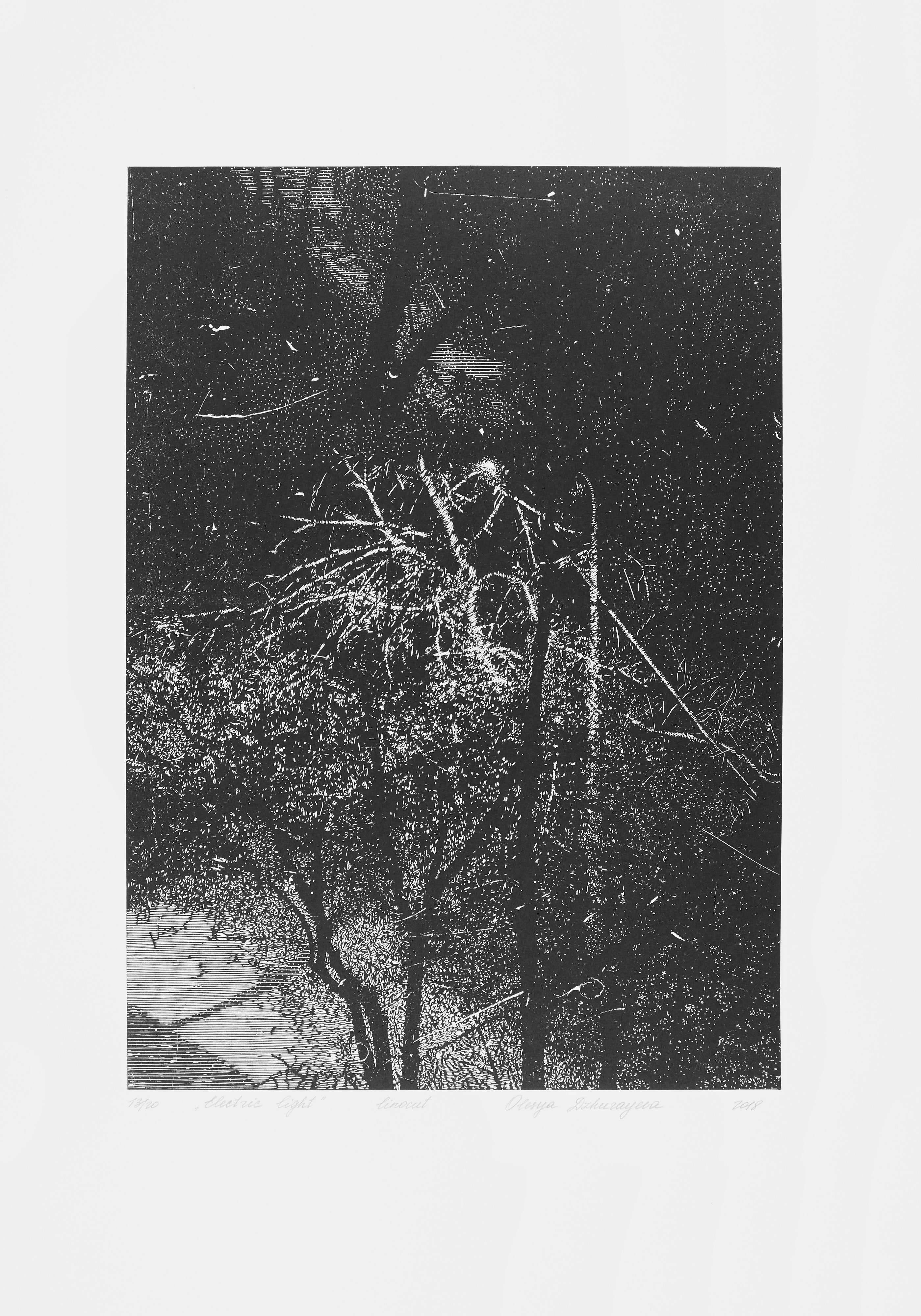 Olesya Dzhurayeva – Electric Light, 2018 (mit Papierrand)