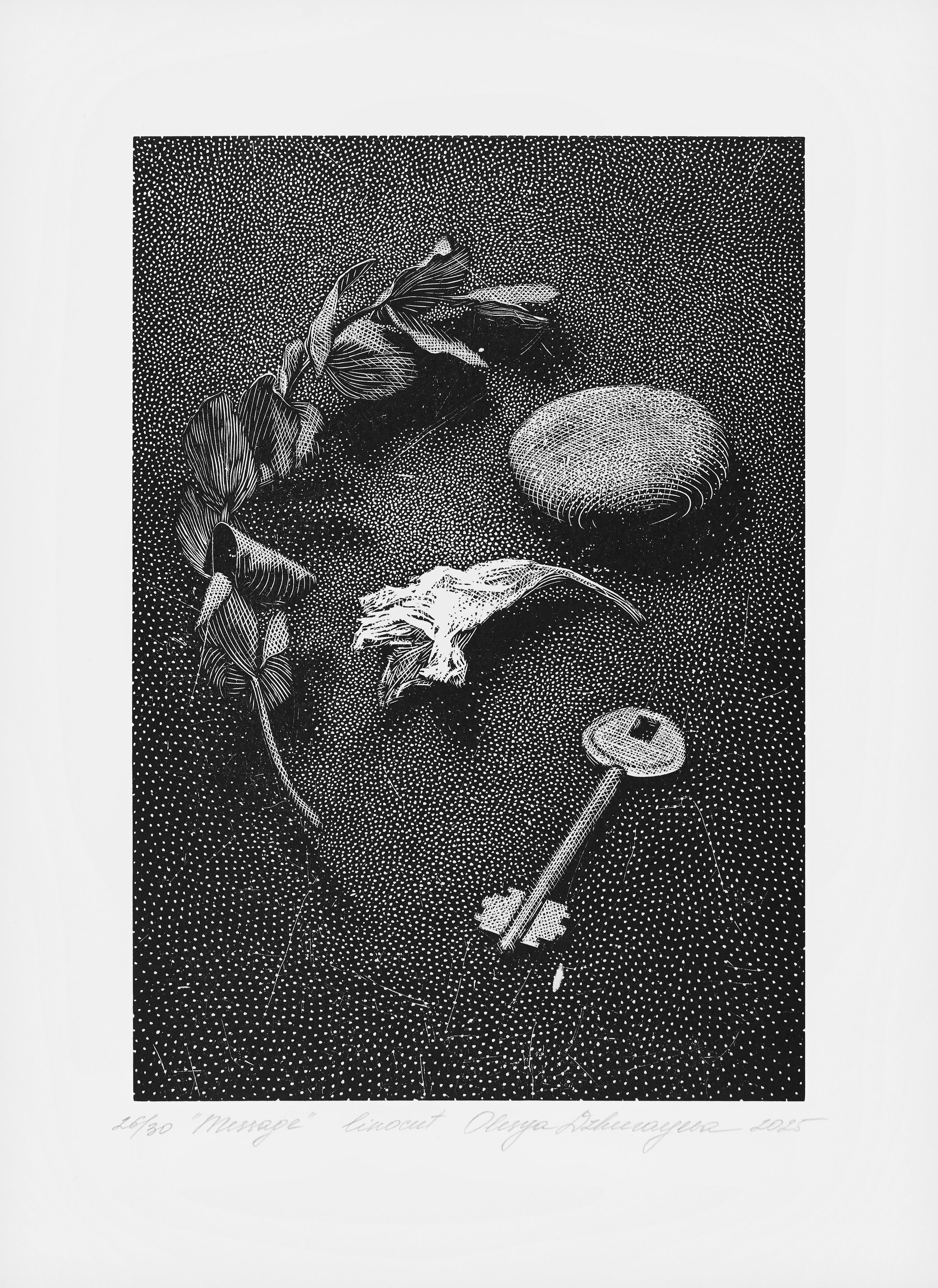 Olesya Dzhurayeva – Message, 2025 (mit Papierrand)