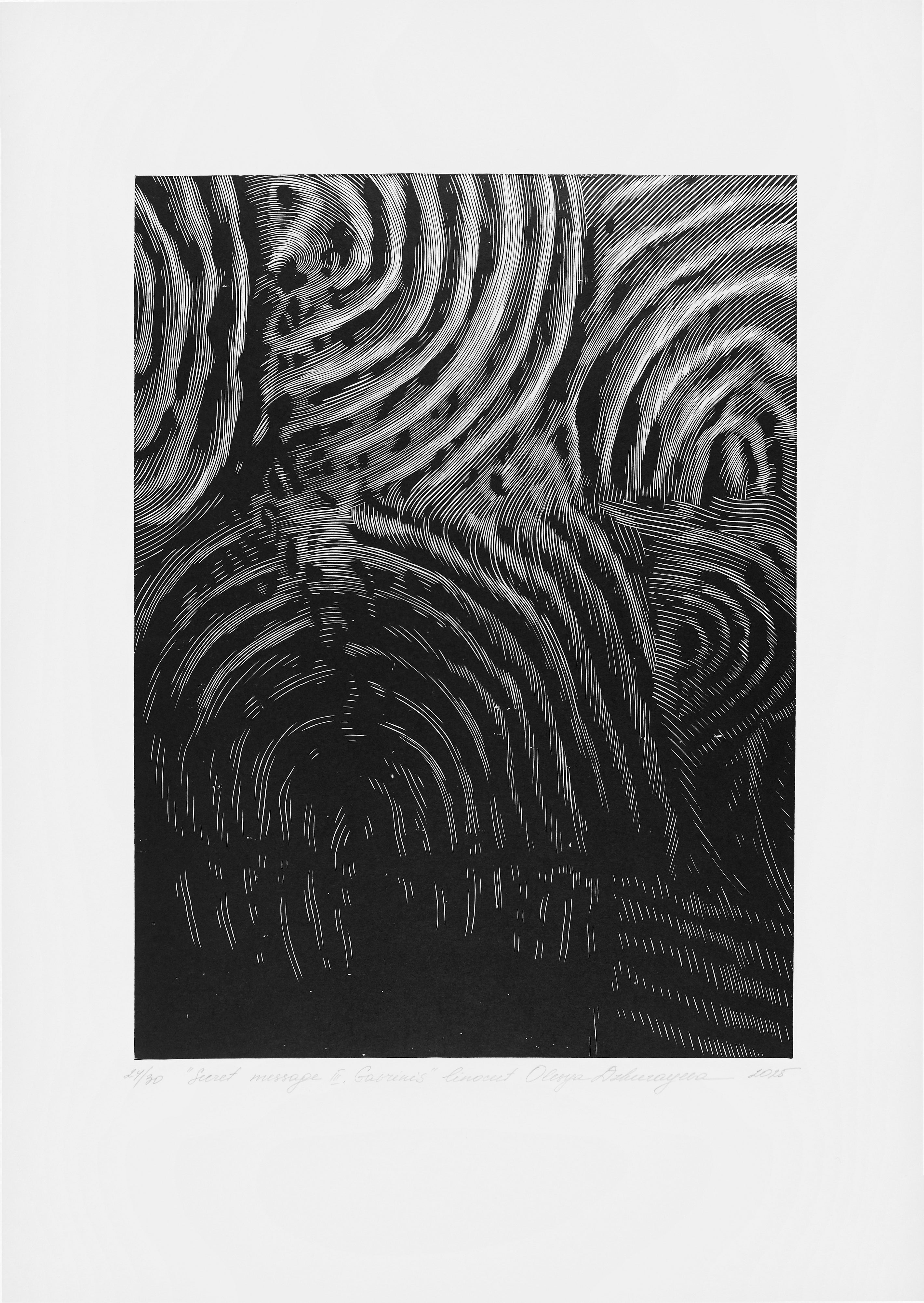 Olesya Dzhurayeva – Secret Message III, 2025 (mit Papierrand)