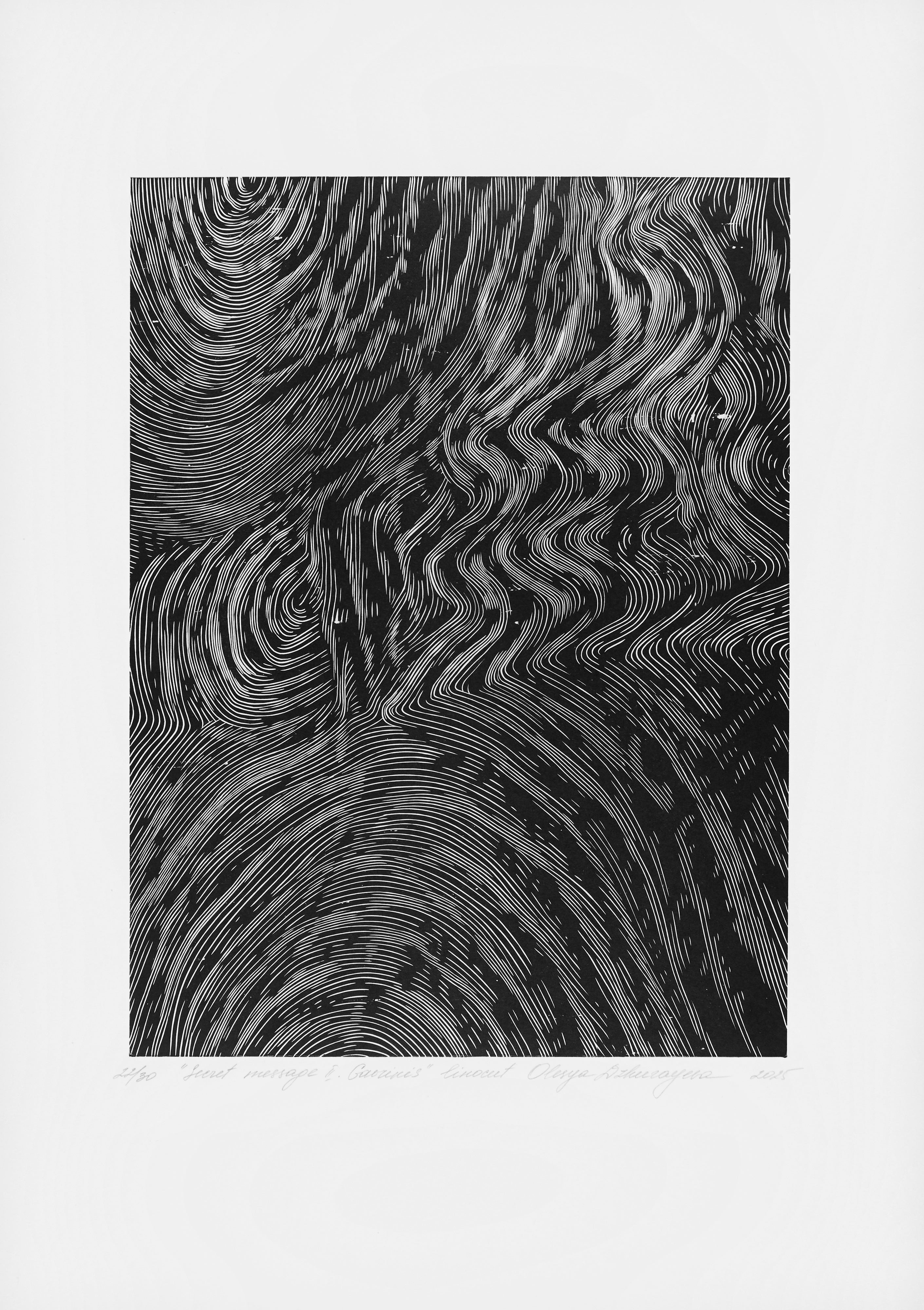 Olesya Dzhurayeva – Secret Message II, 2025 (mit Papierrand)