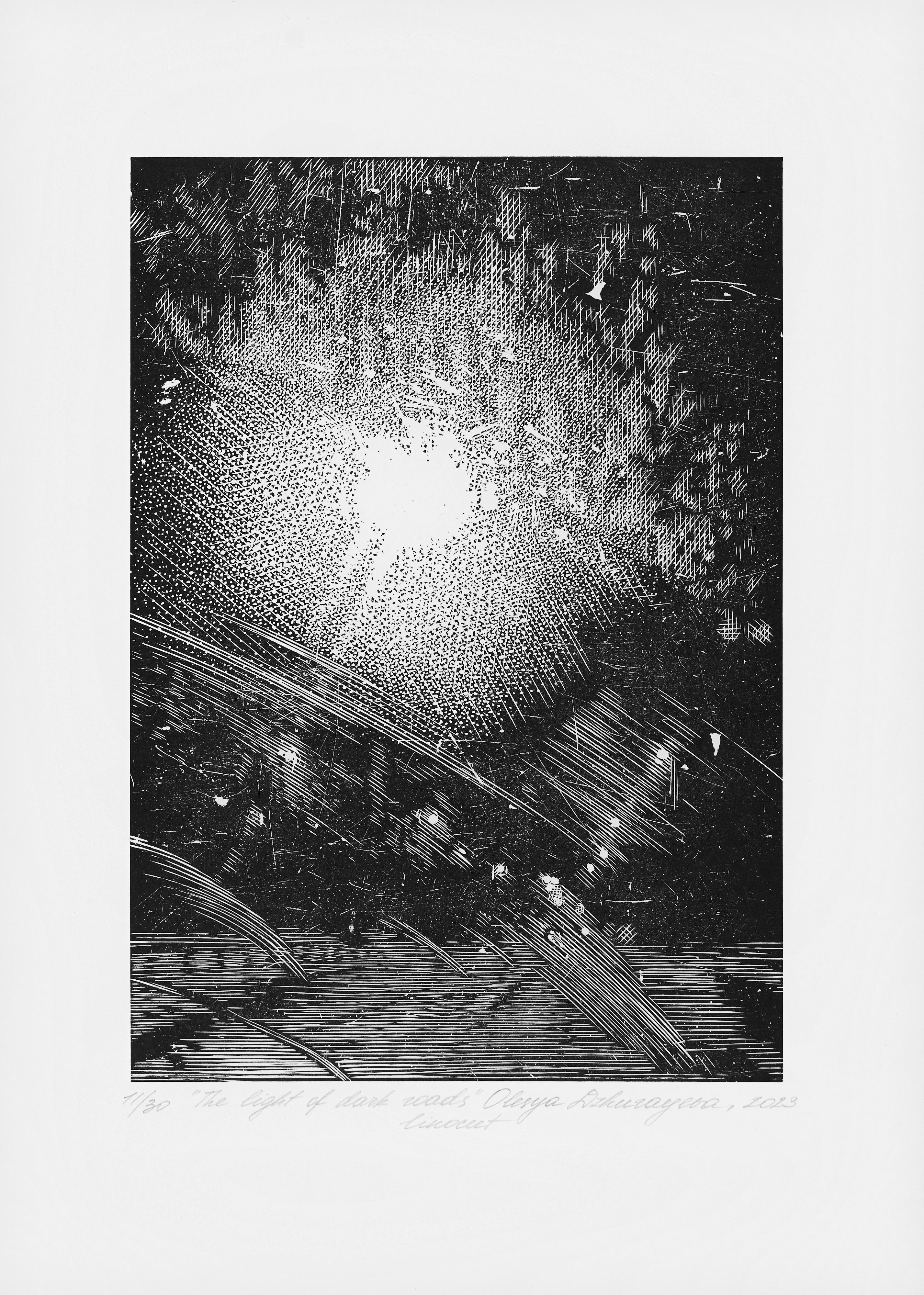 Olesya Dzhurayeva – The Light of Dark Roads, 2023 (mit Papierrand)