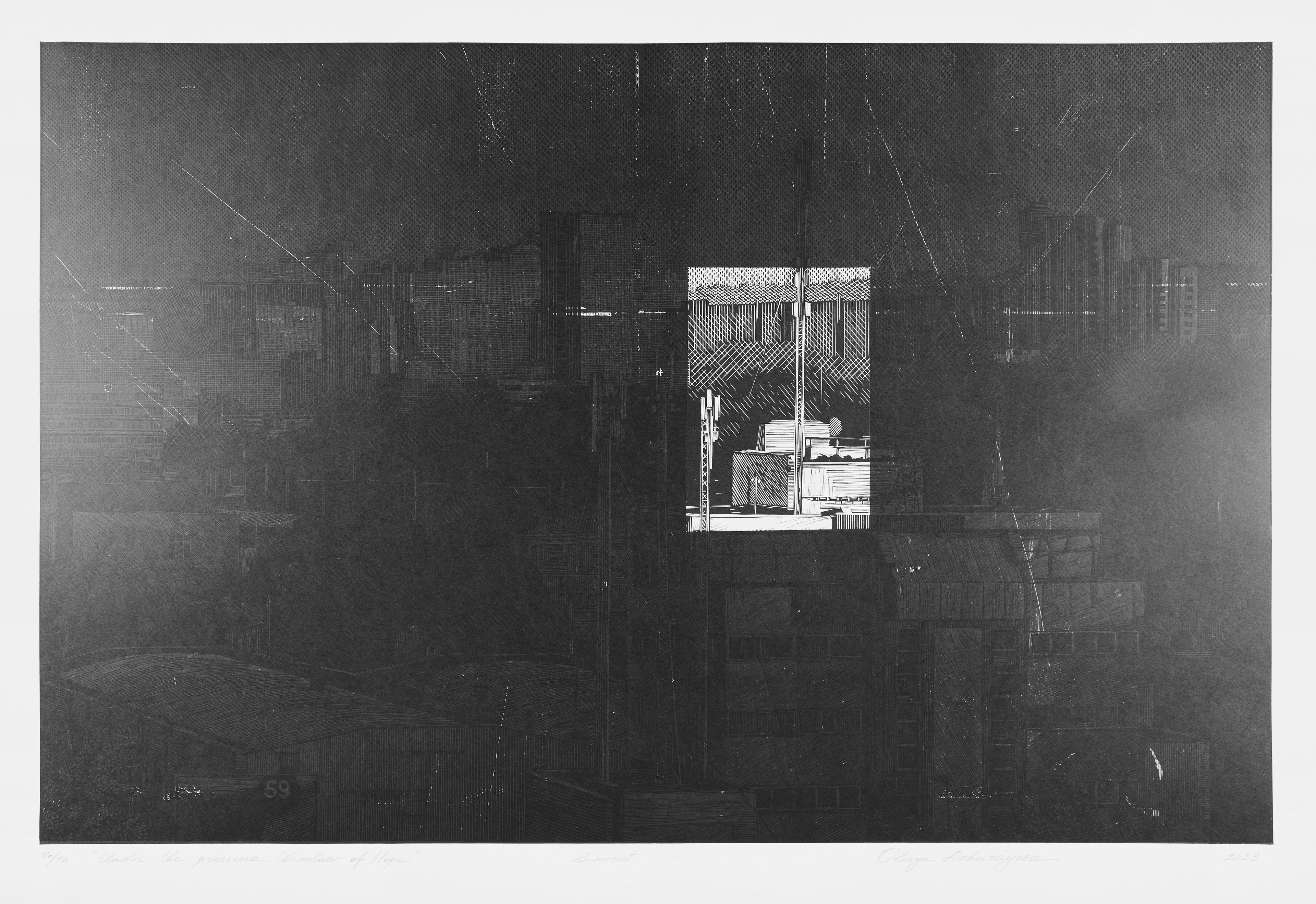 Olesya Dzhurayeva – Under the Pressure. Window of Hope, 2023 (mit Papierrand)
