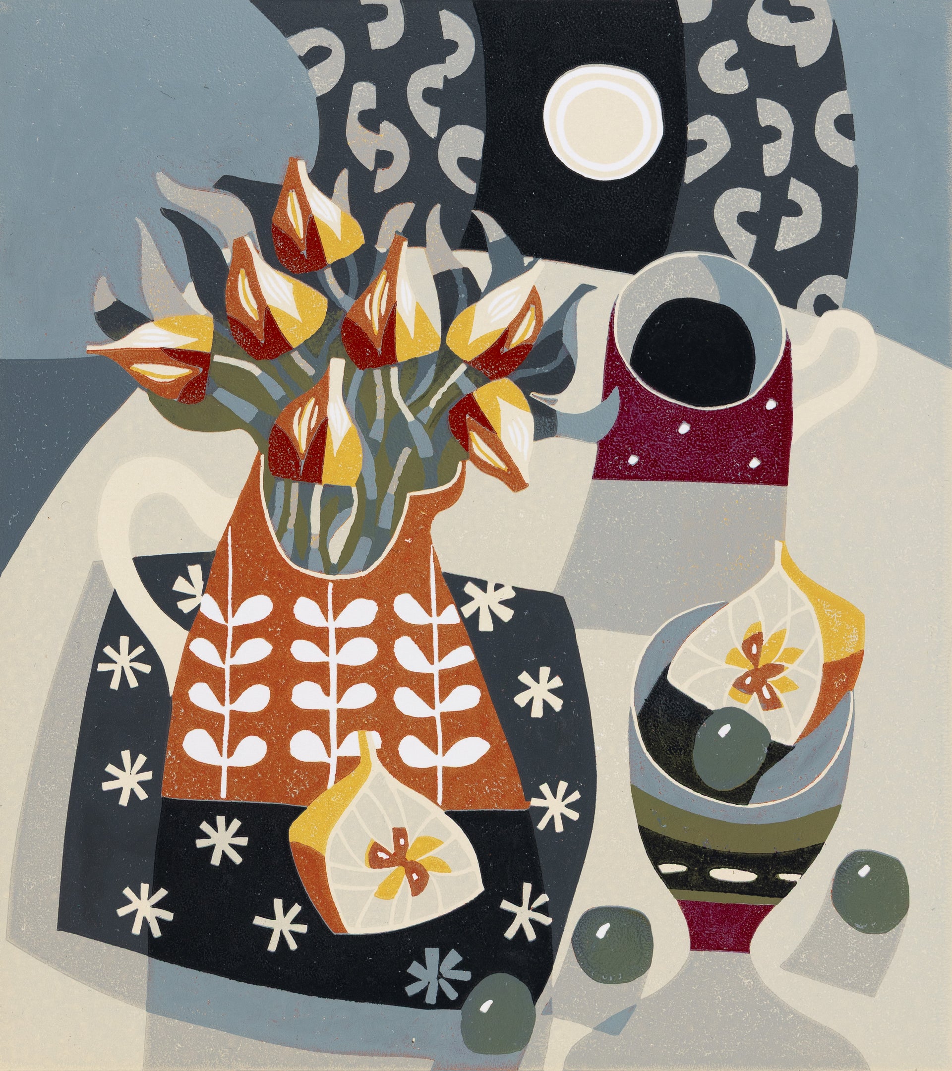 Jane Walker – Fig & Orange Tulips, 2025