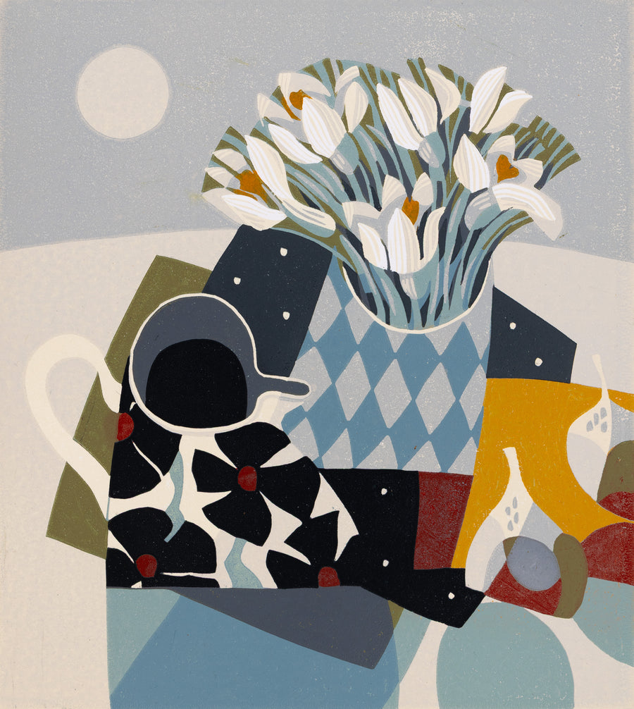 Jane Walker – Pale Sun & Flower Jug, 2025