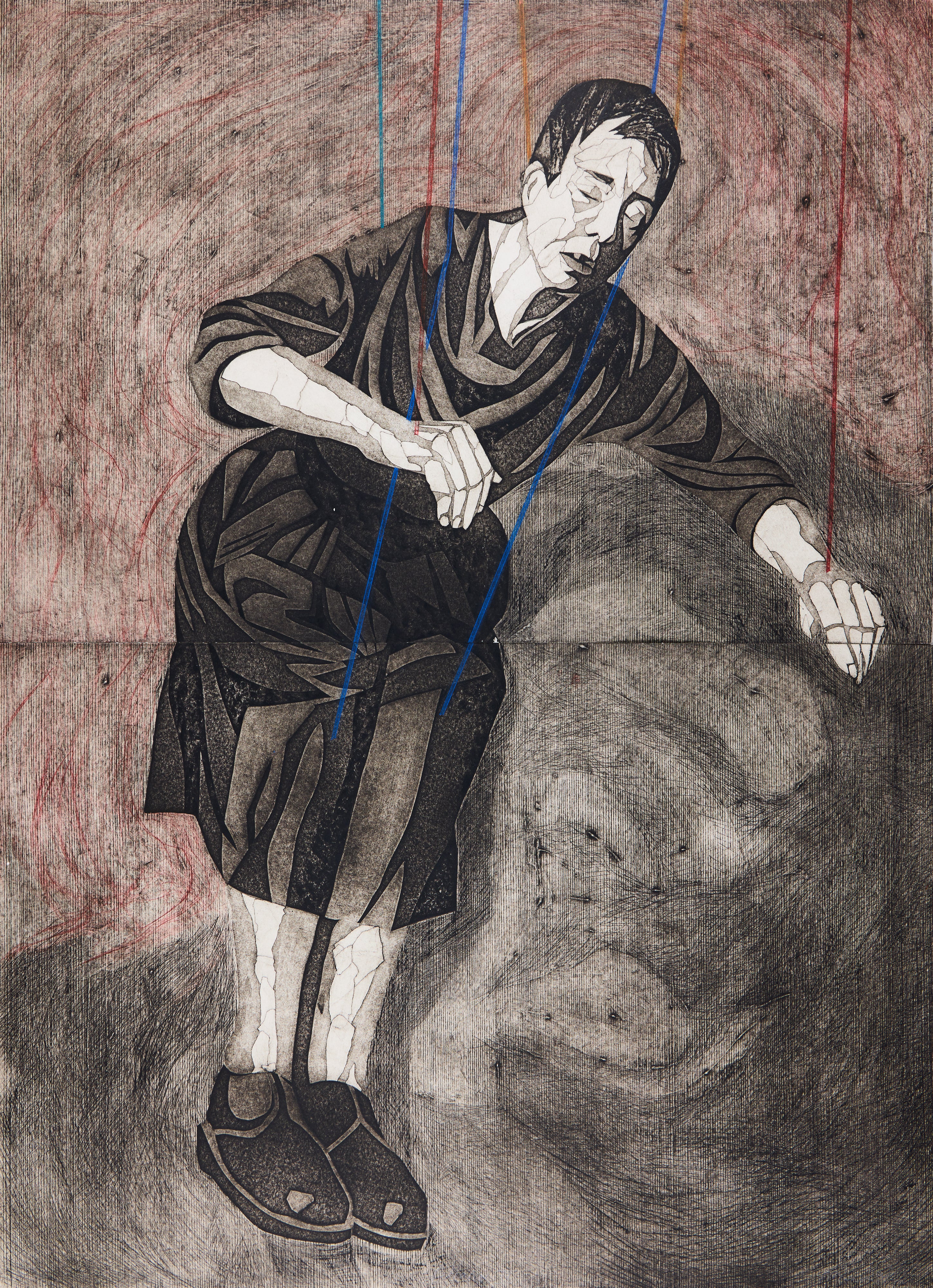 Michaela Wheater, Michaela Wheater - Pelhamor IV (carmine background), 2025