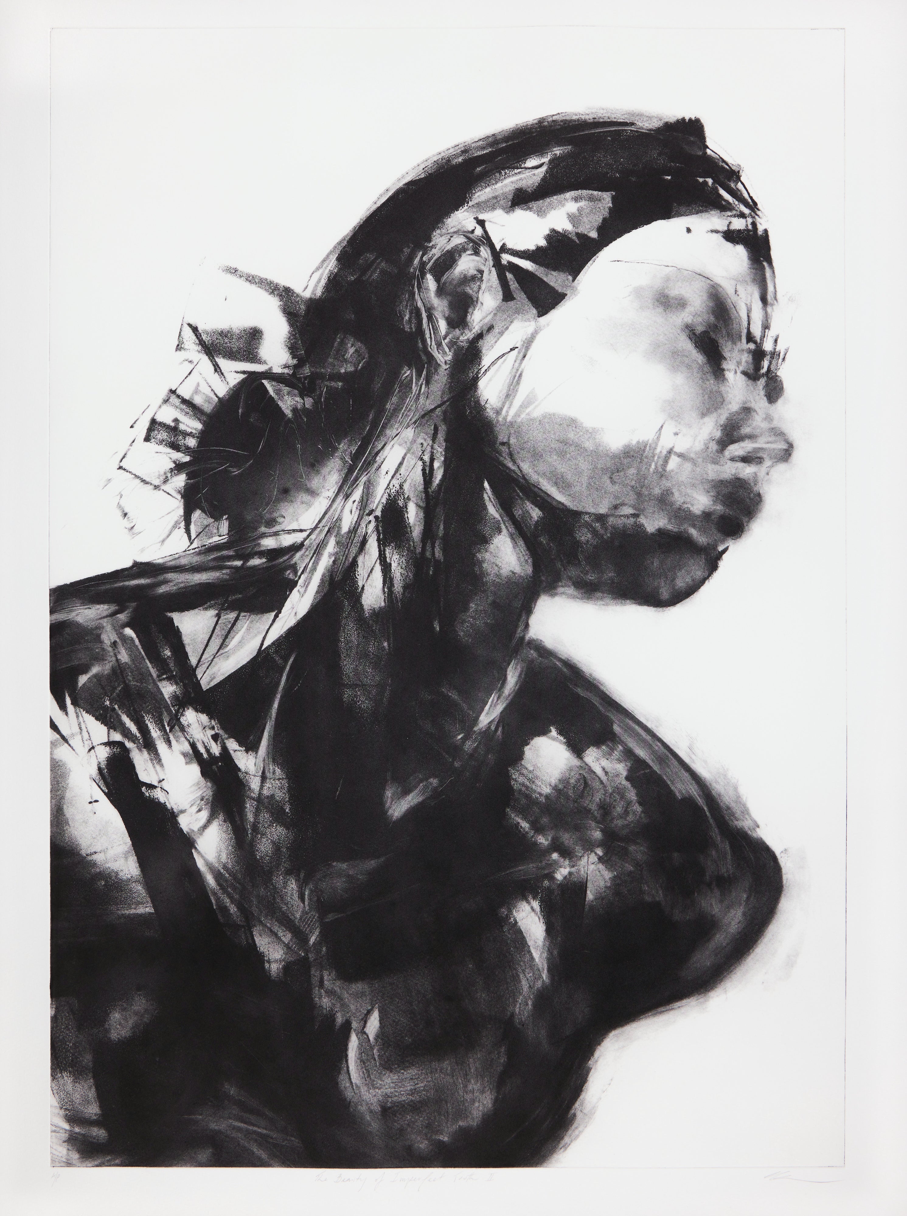 The Beauty of Imperfect Truth No2 mit Papierrand, Photopolymer-Tiefdruck von Clare Grossman