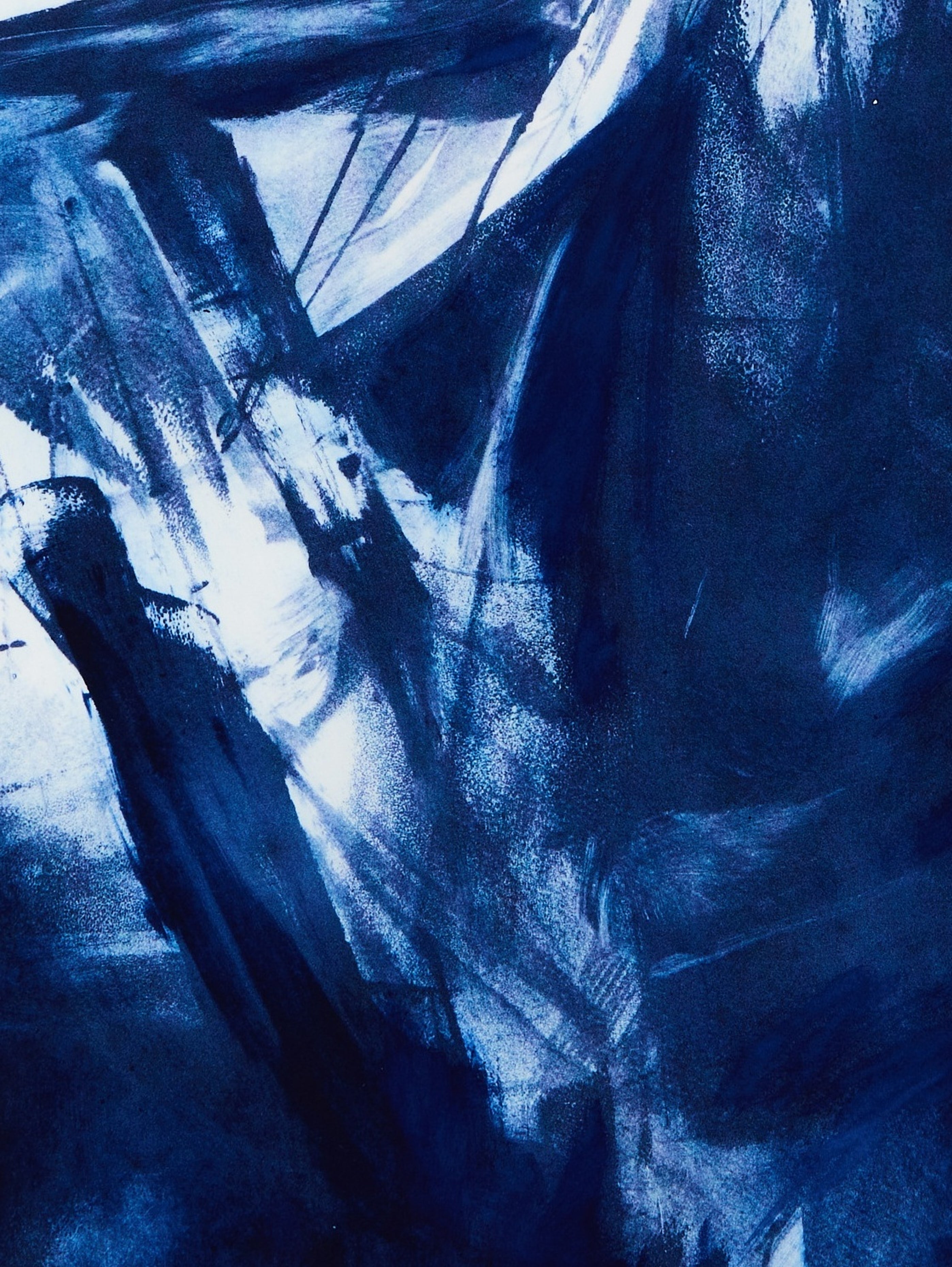 Detailausschnitt: The Beauty of Imperfect Truth, Variation in Blue, Photopolymer-Tiefdruck von Clare Grossman