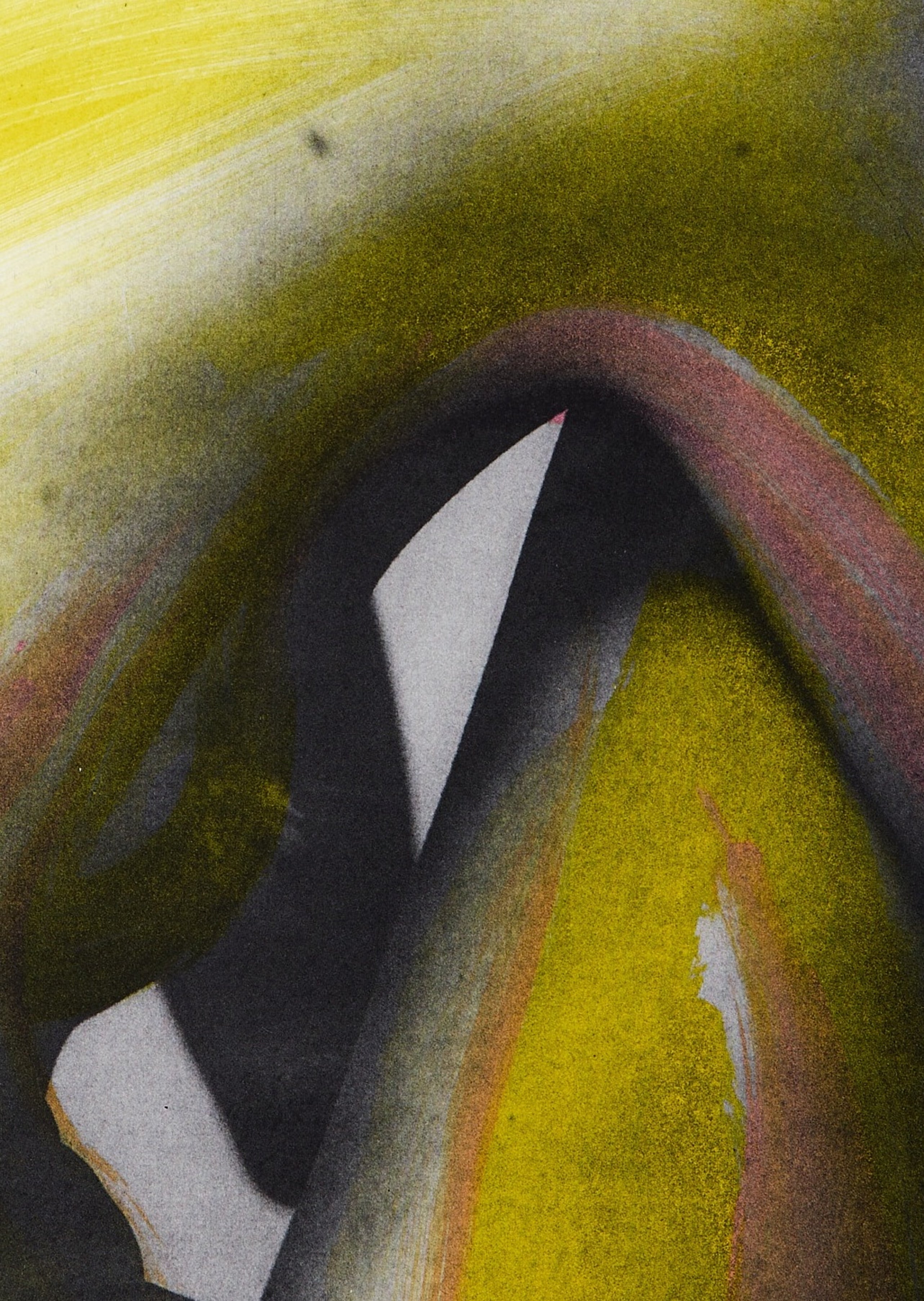 Detailausschnitt: I will wait for you in Yellow & Pink (7/12), Radierung von Clare Grossman