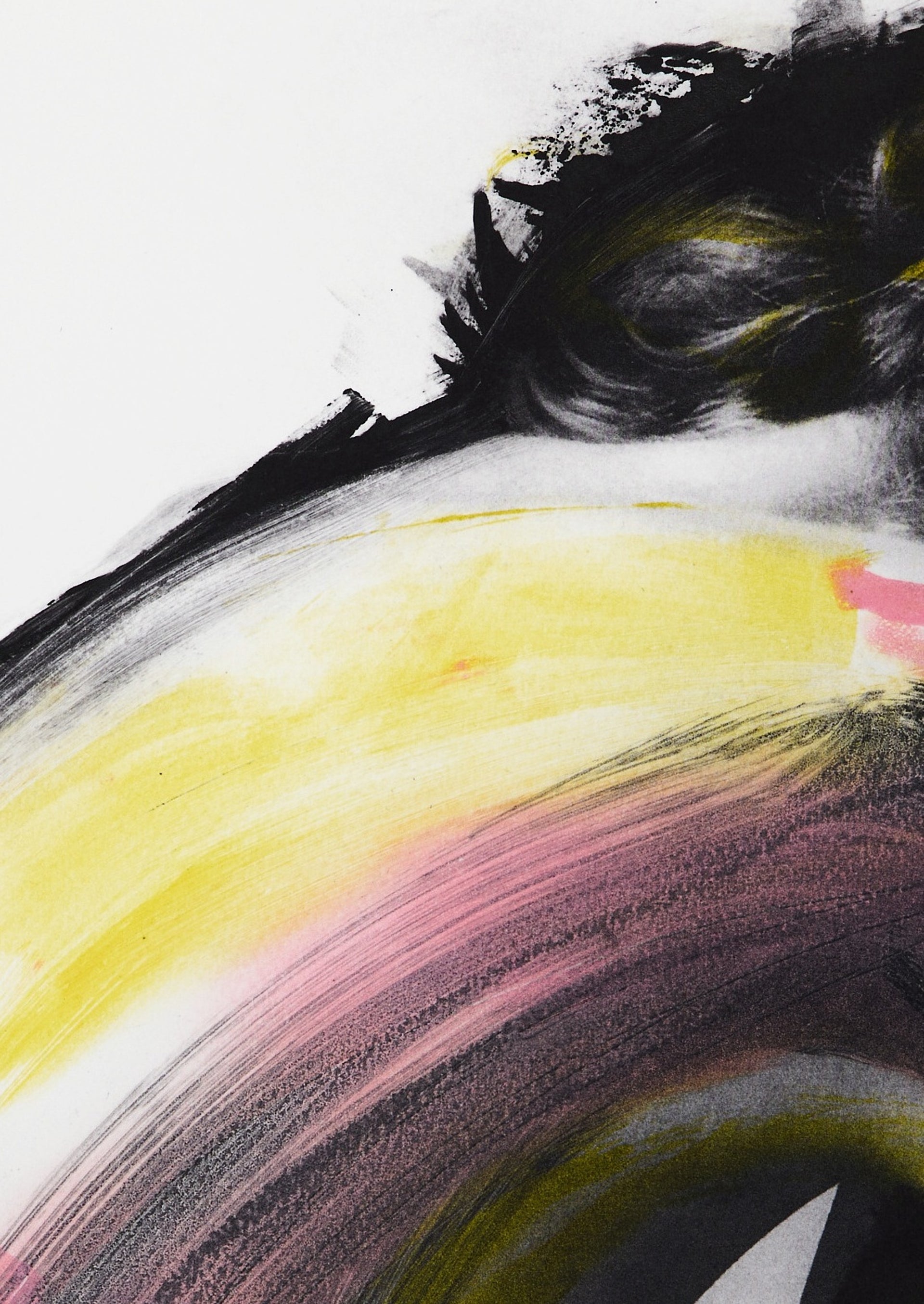 Detailausschnitt: I will wait for you in Yellow & Pink (9/12), Radierung von Clare Grossman