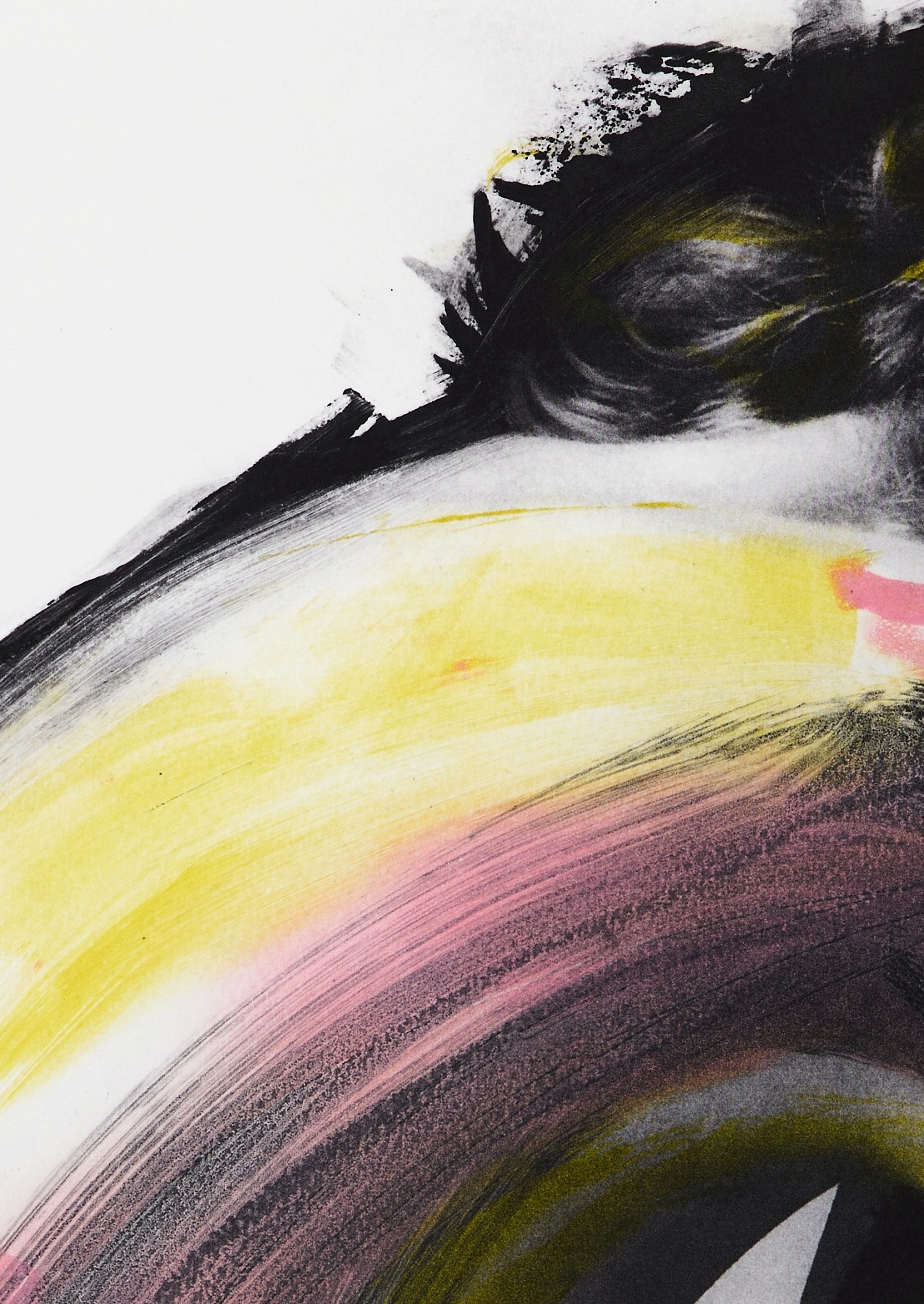 Detailausschnitt: I will wait for you in Yellow & Pink (9/12), Radierung von Clare Grossman
