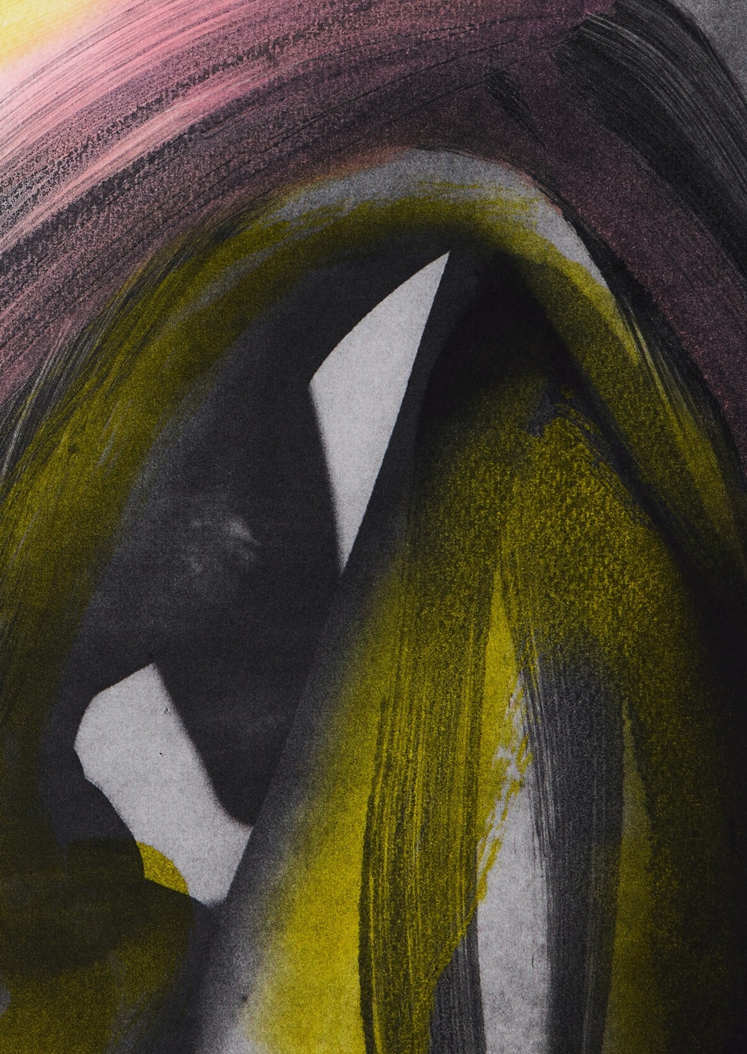 Detailausschnitt: I will wait for you in Yellow & Pink (9/12), Radierung von Clare Grossman