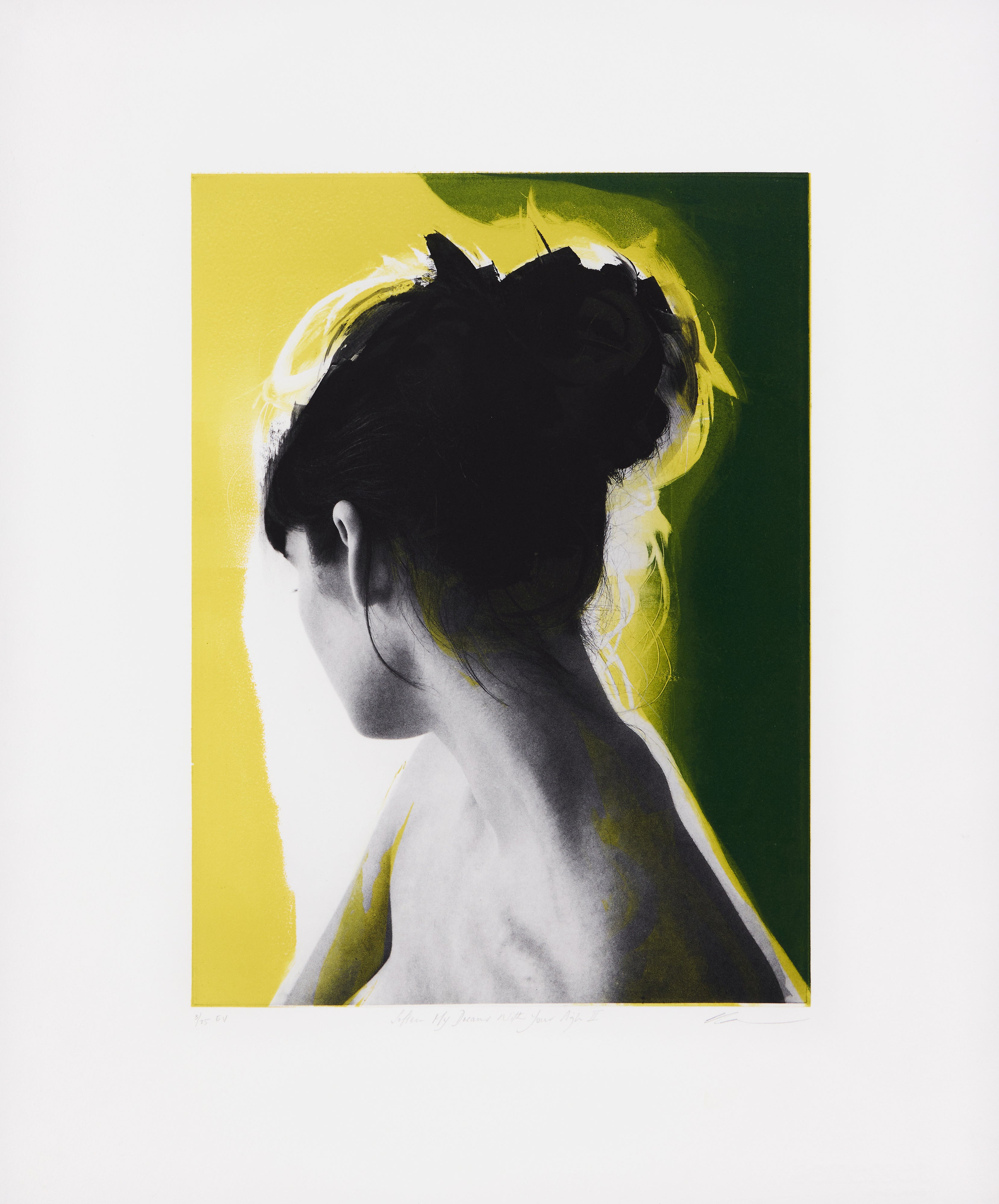Soften my Dreams with your Sigh No2 (3/25) mit Papierrand, Radierung von Clare Grossman