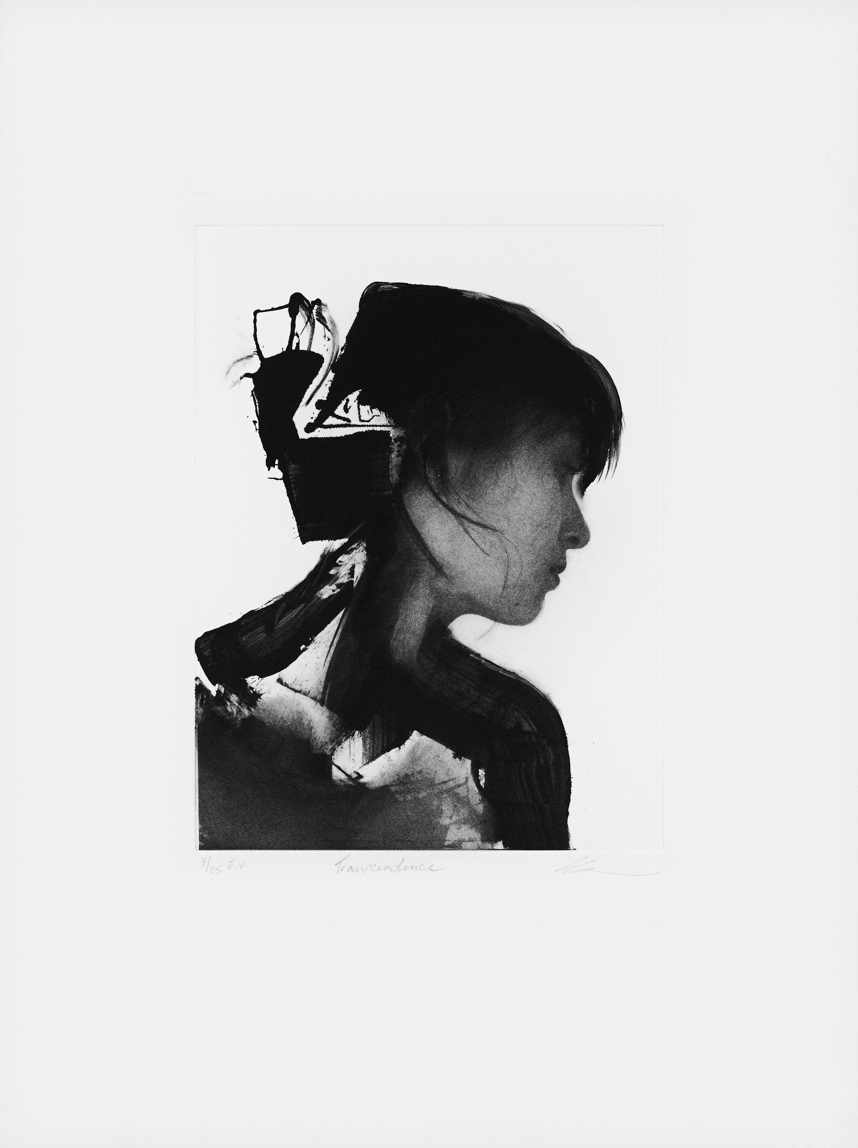 Transcendence (4/25) mit Papierrand, Radierung von Clare Grossman