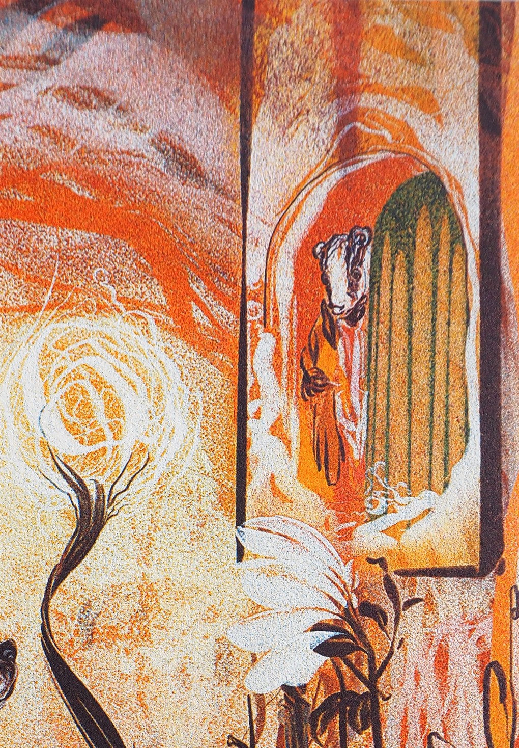 Detailansicht Risograph-Druck Badger in the Willows von Georgia Green